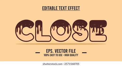 Close shop typography word art illustration, poster, editable text effect, file EPS