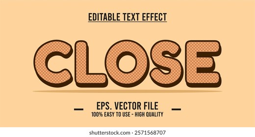 Close shop typography word art illustration, poster, editable text effect, file EPS