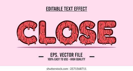 Close shop typography word art illustration, poster, editable text effect, file EPS