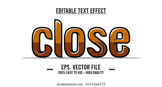 Close shop typography word art illustration, poster, editable text effect, file EPS