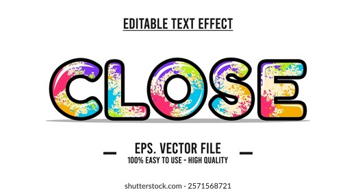 Close shop typography word art illustration, poster, editable text effect, file EPS