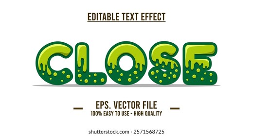 Close shop typography word art illustration, poster, editable text effect, file EPS