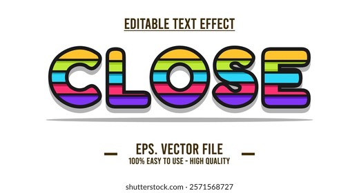Close shop typography word art illustration, poster, editable text effect, file EPS