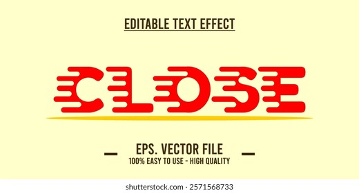 Close shop typography word art illustration, poster, editable text effect, file EPS