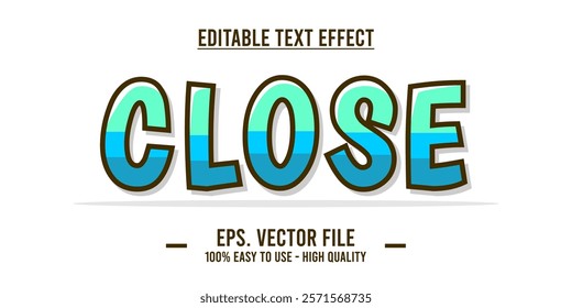 Close shop typography word art illustration, poster, editable text effect, file EPS