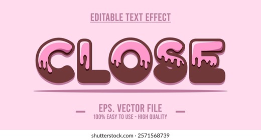 Close shop typography word art illustration, poster, editable text effect, file EPS