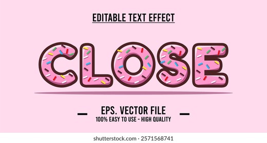 Close shop typography word art illustration, poster, editable text effect, file EPS