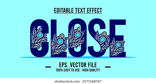 Close shop typography word art illustration, poster, editable text effect, file EPS