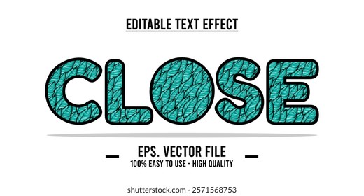 Close shop typography word art illustration, poster, editable text effect, file EPS