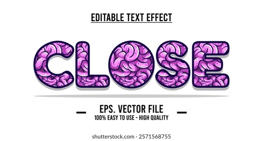 Close shop typography word art illustration, poster, editable text effect, file EPS