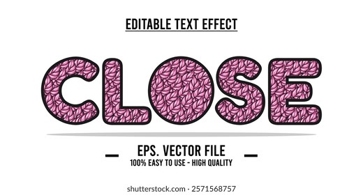 Close shop typography word art illustration, poster, editable text effect, file EPS