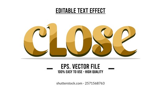 Close shop typography word art illustration, poster, editable text effect, file EPS