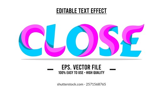 Close shop typography word art illustration, poster, editable text effect, file EPS