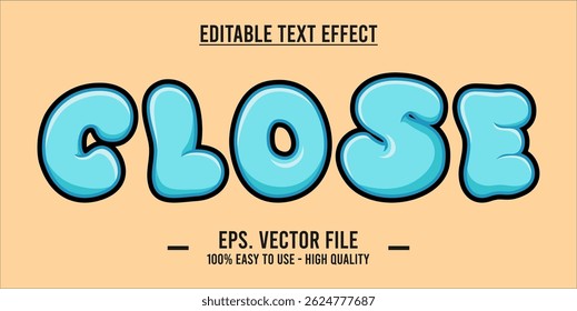 Close shop typography word art illustration, poster, editable text effect, file EPS