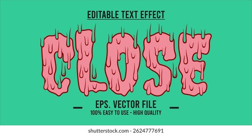 Close shop typography word art illustration, poster, editable text effect, file EPS