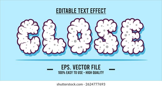 Close shop typography word art illustration, poster, editable text effect, file EPS