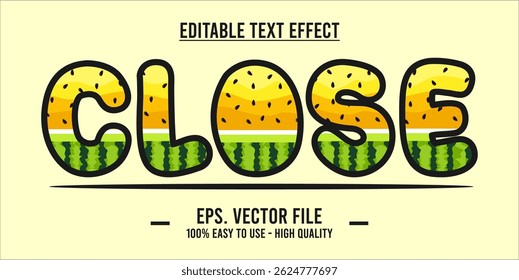 Close shop typography word art illustration, poster, editable text effect, file EPS