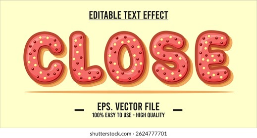 Close shop typography word art illustration, poster, editable text effect, file EPS