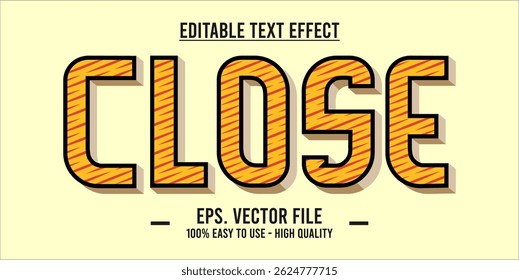 Close shop typography word art illustration, poster, editable text effect, file EPS