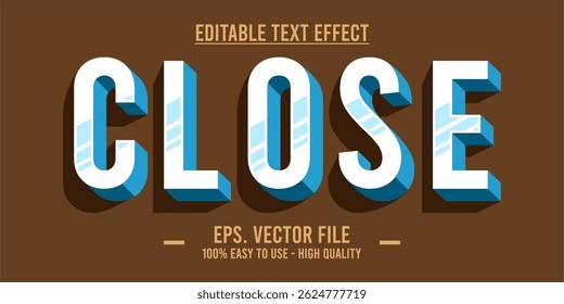 Close shop typography word art illustration, poster, editable text effect, file EPS