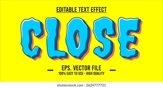 Close shop typography word art illustration, poster, editable text effect, file EPS