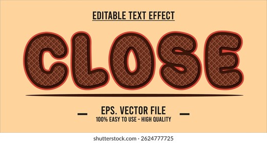 Close shop typography word art illustration, poster, editable text effect, file EPS