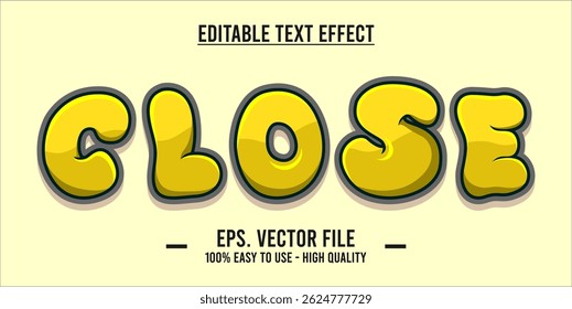 Close shop typography word art illustration, poster, editable text effect, file EPS