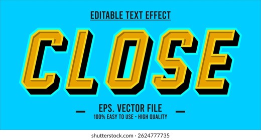 Close shop typography word art illustration, poster, editable text effect, file EPS