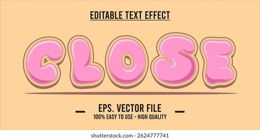 Close shop typography word art illustration, poster, editable text effect, file EPS