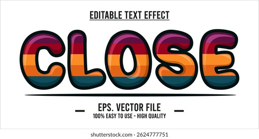 Close shop typography word art illustration, poster, editable text effect, file EPS