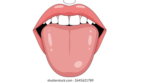 Close Up Shot of Pink Lips with Tongue Sticking Out