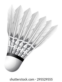 Close up shuttlecock with white feather