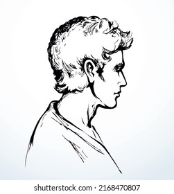 Imagen vectorial de la persona. Vista lateral de cierre