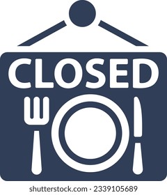 a close up of a sign with a plate and fork and knife