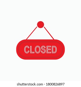 Close Sign. Service Time Information Symbol - Vector.