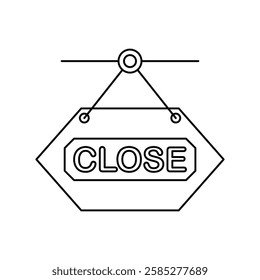 close signboard icon with white background vector stock illustration