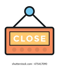 Close Signboard Vector Icon Stock Vector (Royalty Free) 475417090 ...