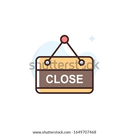 Close Signboard Vector Icon. illustration Style EPS 10 File