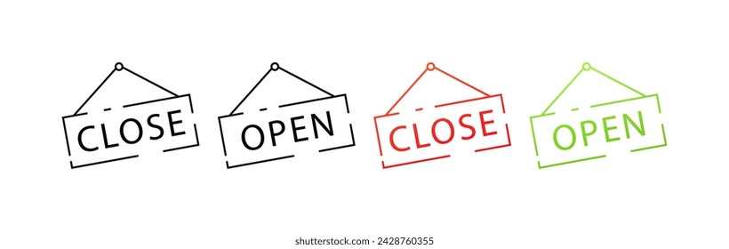 Close signs icons. Linear and flat style. Vector icons
