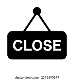 CLOSE silhouette icon. Closed. Vector.