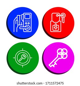 cierre los iconos simples. Contiene iconos como Key, se pueden utilizar para web, móvil y logotipo