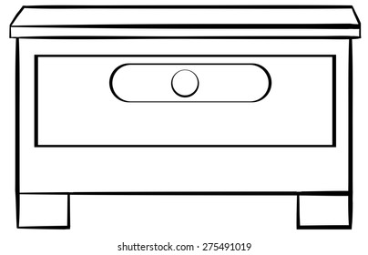 Einfache Schublade in Nahaufnahme in einfachem Design