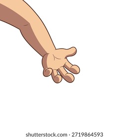 Nahaufnahme einer einzelnen ausgestreckten Hand mit entspannten Fingern.