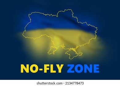 Close the sky, no-fly zone for Ukraine. War in Ukraine, russian war against Ukraine. Russian fighter jet silhouette