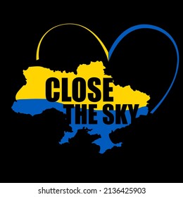 Close sky. Ukrainian map. Vector illustration.