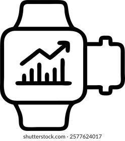 Close up of smartwatch displaying AI analytics concept as A macro photograph of a smartwatch on a wrist displaying AI generated analytics graphs representing real time business dat