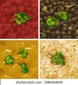 Close Up Soup Diffrent Type illustration