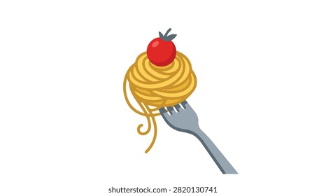 Close up of spaghetti pasta with cherry tomato on fork showcasing fresh Italian cuisine for food lovers and culinary presentation