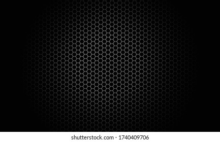 Close up steel hexagon background. Dark tone silver metallic wallpaper. stainless backdrop. 