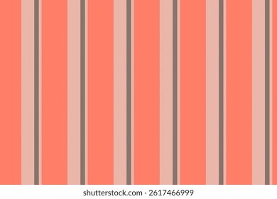 Close up stripe texture fabric, presentation seamless vertical lines. Rough pattern textile vector background in red and white colors palette.